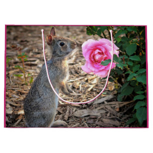 Sac de cadeau de lapin de roseraie