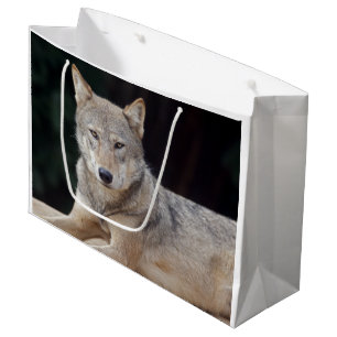 Sac de cadeau de loup gris