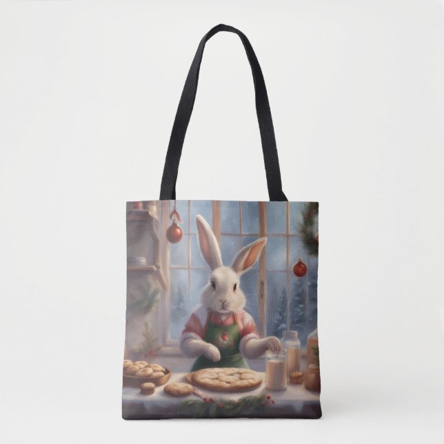 Sac de cadeau de Noël Bunny Bakes Christmas Cookie (Devant)