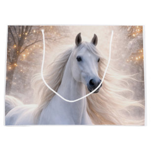 Sac de cadeau de Noël Cheval et Neige