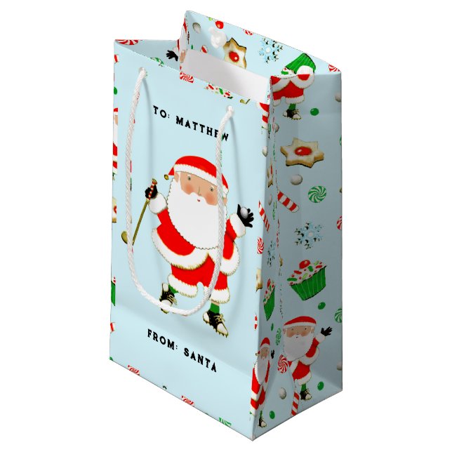 Sac de cadeau de Noël de golf amusant petit (Devant Angle)