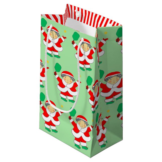 Sac de cadeau de Noël de pickleball petit (Devant Angle)