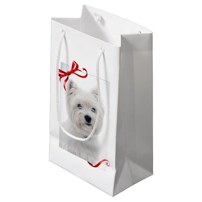 Sac de cadeau de Noël de Westie (Devant Angle)