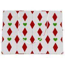 Sac de cadeau de Noël Diamond & Heart Christmas