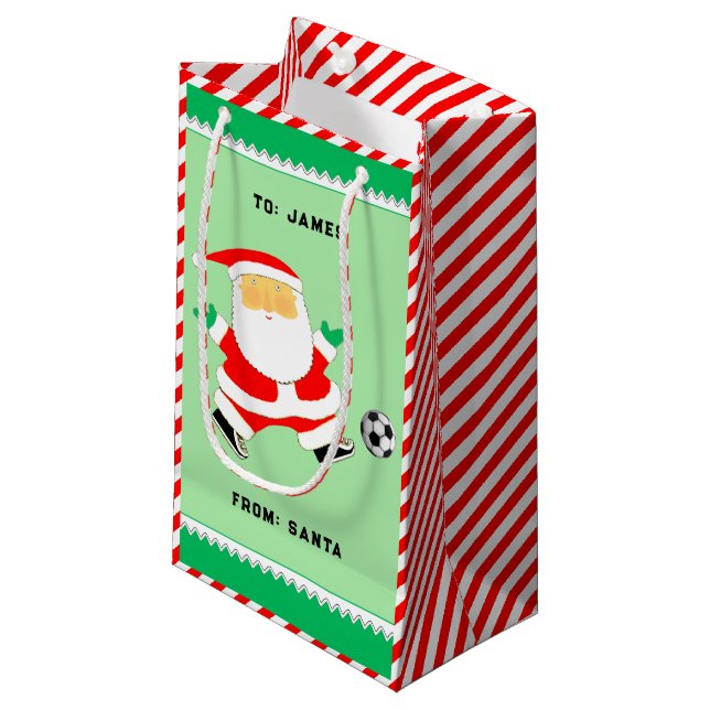Sac de cadeau de Noël petit football (Devant Angle)
