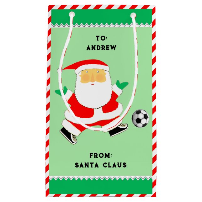 Sac de cadeau de Noël petit football créatif (Devant)