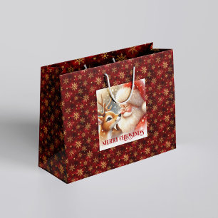 Sac de cadeau de Noël pour enfants Rudolph et Sant