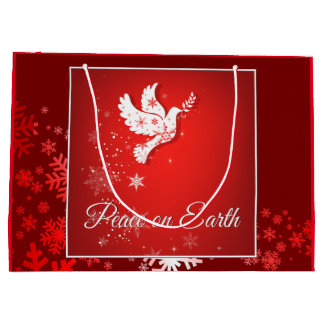 Sac de cadeau de paix de Noël grand