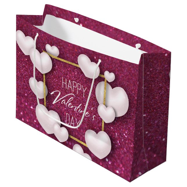 Sac de cadeau de parties scintillantes blanches de (Devant Angle)