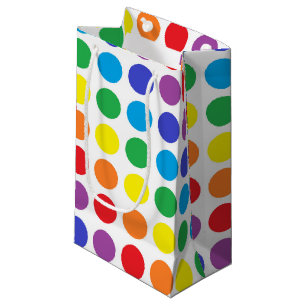 Sac de cadeau de pois d'arc-en-ciel