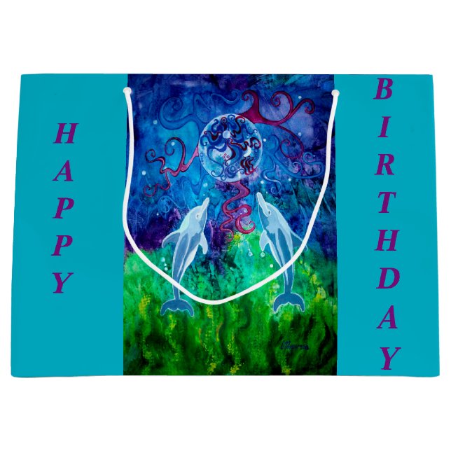 Sac de cadeau de regard fixe de dauphin (Devant)