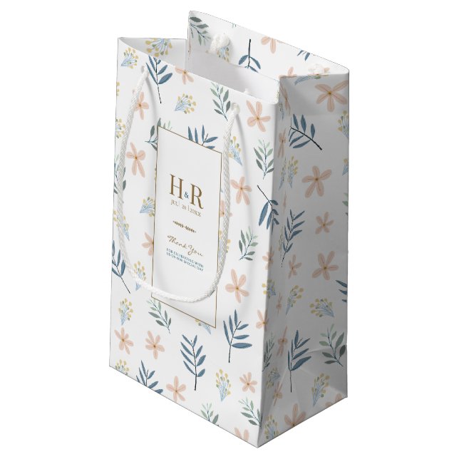 Sac de cadeau de remerciement de monogramme de mar (Dos Angle)