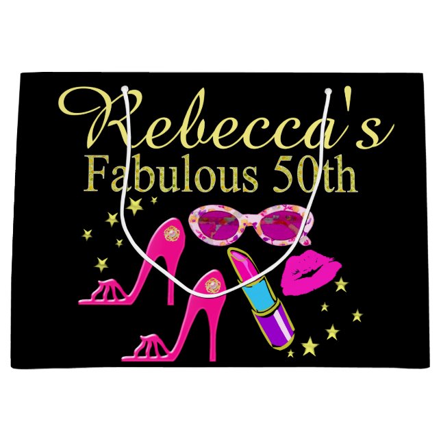 SAC DE CADEAU FABULEUX 50E PERSONNALISÉ (Devant)