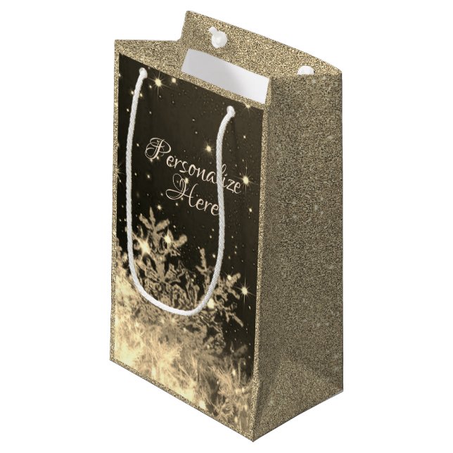 Sac de cadeau flocon de neige scintillant (Devant Angle)