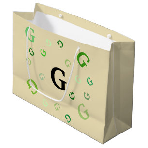 Sac de cadeau (Lrg) - lettres brouillées en verts