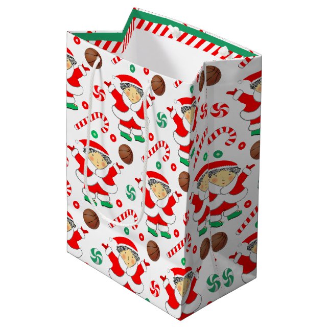 Sac de cadeau moyen de basket-ball pour filles (Devant Angle)