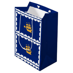 Sac de cadeau moyen du drapeau de la ville de Québ