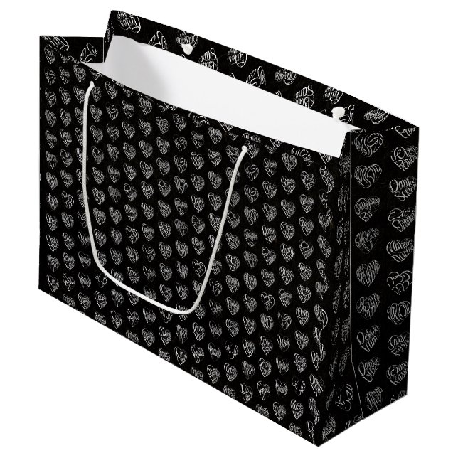Sac de cadeau multilingue 44 langues Thank you mot (Devant Angle)