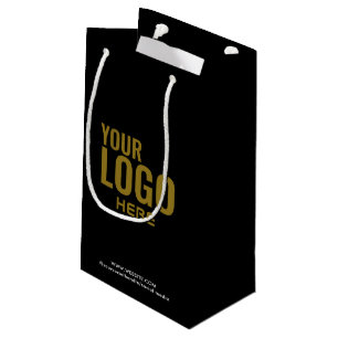 Sac de cadeau personnalisé noir Entreprise Logo en
