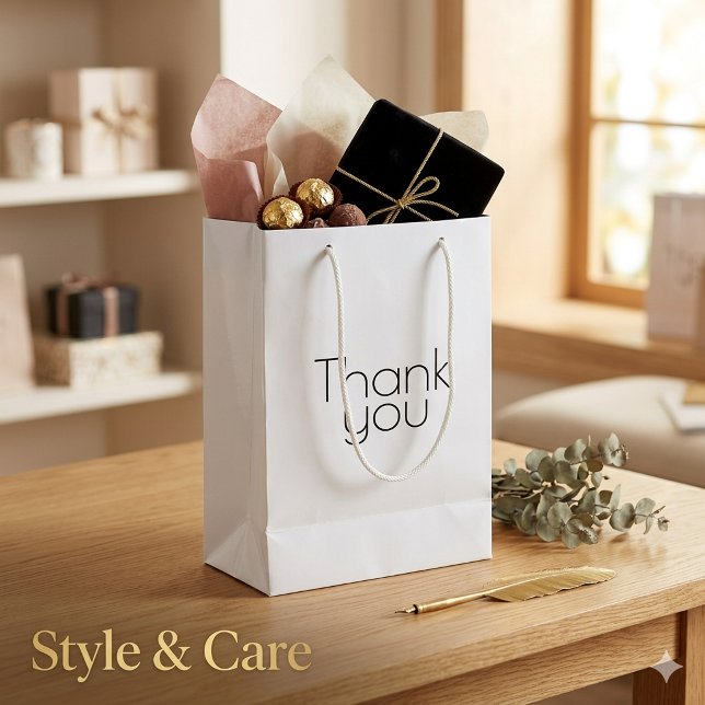 Sac de cadeau personnalisé petit format avec remer (Custom Thank You Small Gift Bag Personalized Style)