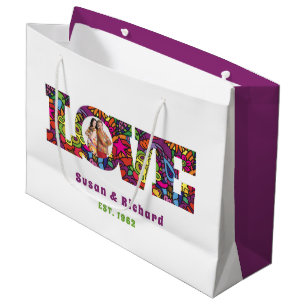 Sac de cadeau photo d'amour des années 60