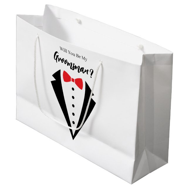 Sac de cadeau pour garçon d'honneur de mariage (Devant Angle)