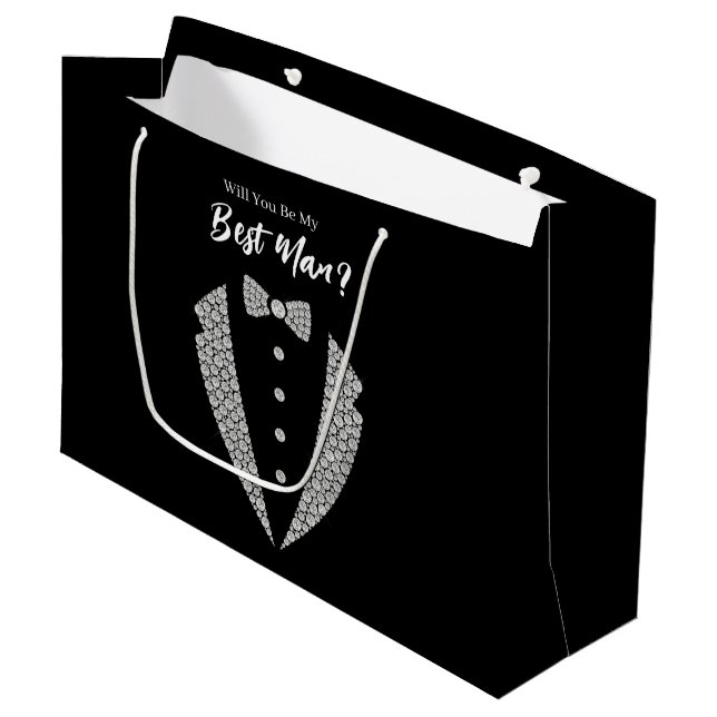 Sac de cadeau pour témoin de mariage (Devant Angle)