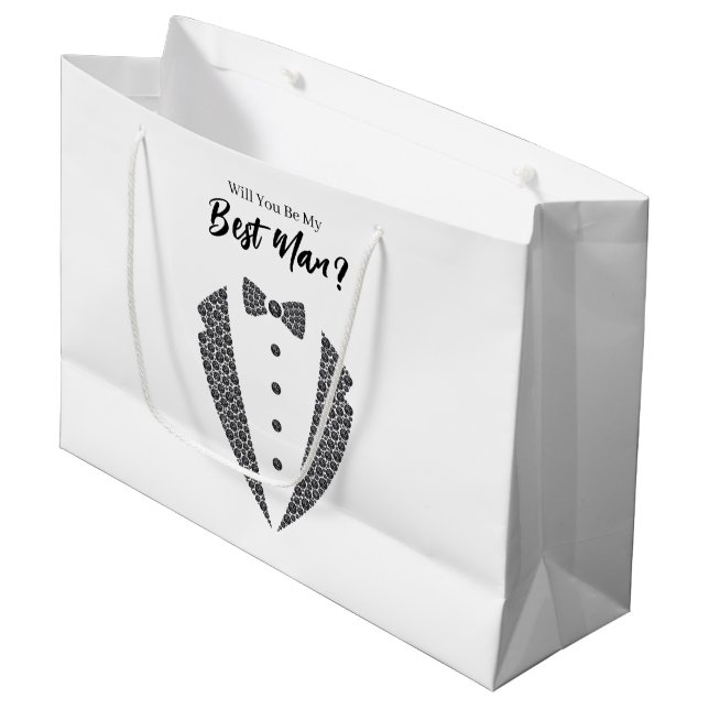 Sac de cadeau pour témoin de mariage (Devant Angle)