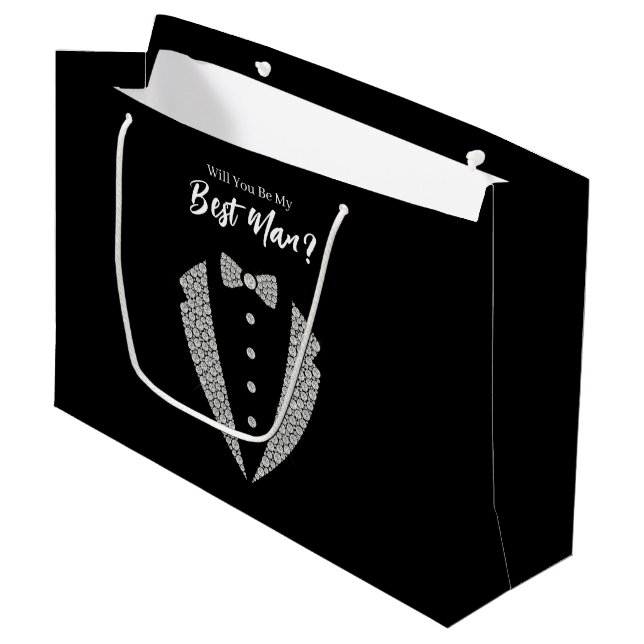 Sac de cadeau pour témoin de mariage (Devant Angle)