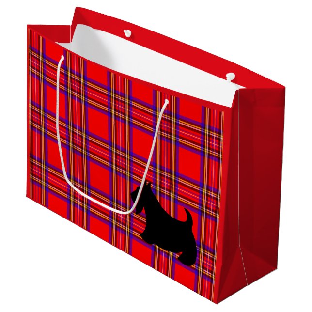 Sac de cadeau Scottish Terrier pour les fêtes (Devant Angle)