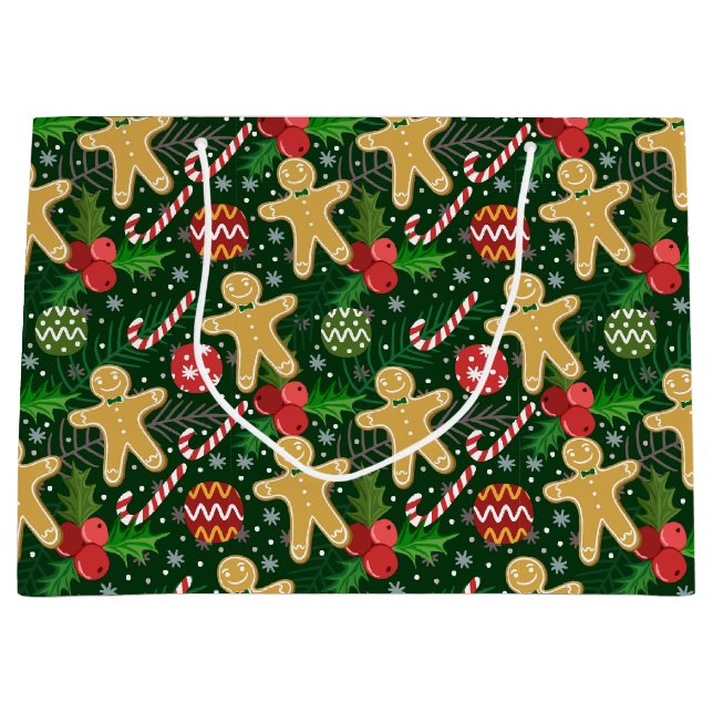 Sac de cadeaux de biscuits de Noël au gingembre (Devant)