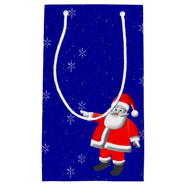 Sac de cadeaux de Noël de Père Noël enneigé (Devant)