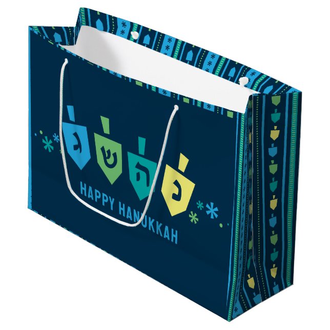 Sac de cadeaux pour la fête de Hanoucca avec toupi (Devant Angle)