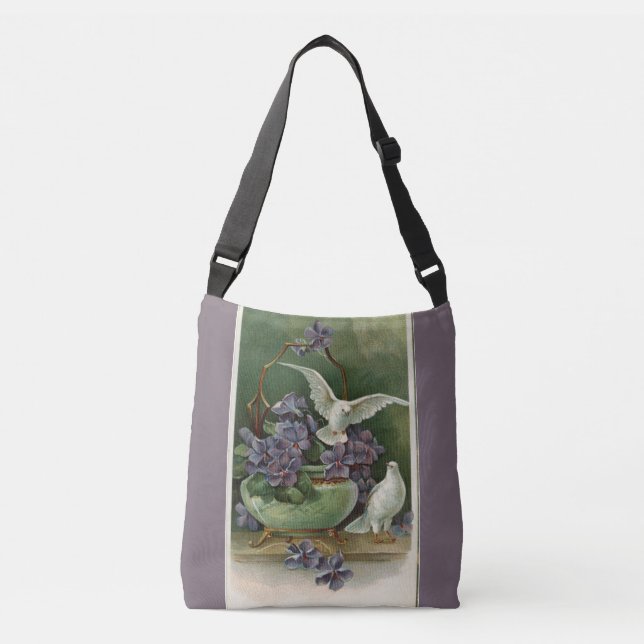 Sac de carrosserie à fleurs et colombes violettes (Devant)