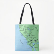Sac de carte du pays viticole de Californie