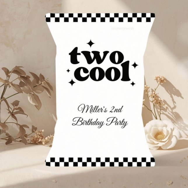 Sac de chips apéritif Two Cool pour 2ème anniversa (two cool chip bag, two cool birthday favors, two cool snack bag, 2nd birthday party favors, retro bi)