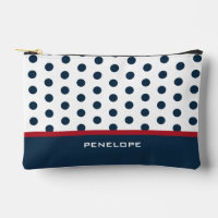 Sac de cosmétique de la Marine avec Pois, Stripes,