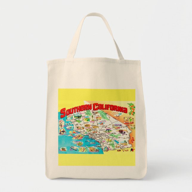 Sac de courses avec carte de Californie du Sud (Devant)