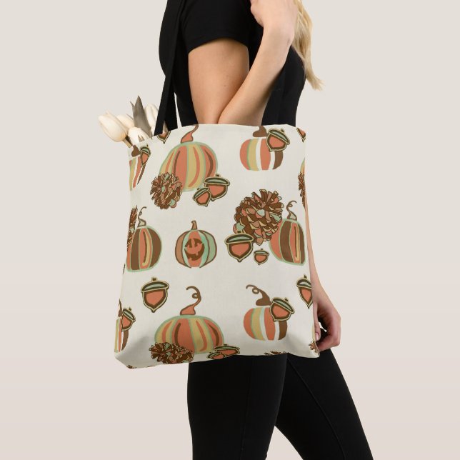 Sac de courses citrouille fantaisiste (De près)