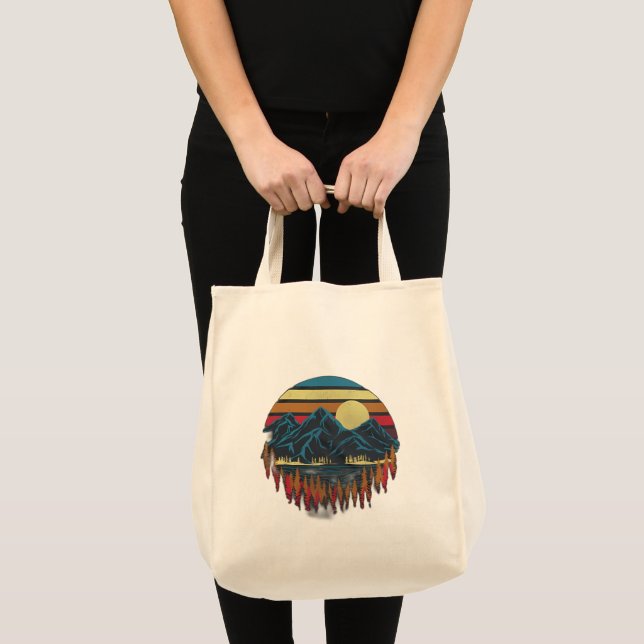 Sac de Courses Montagnes & Forêt – Paysage Naturel (Devant (produit))