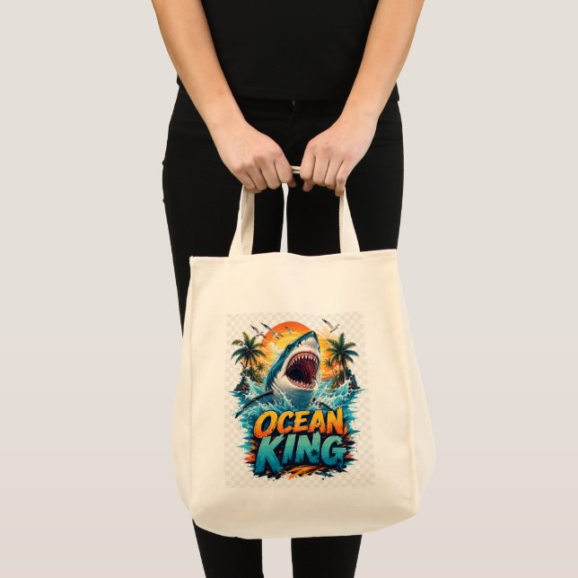 Sac de Courses Océan King – Requin Sauvage & Ambia (Devant (produit))
