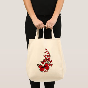 Sac de Courses Papillon Bleu & Fleurs Tropicales –
