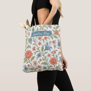 Sac de courses personnalisé à motif floral chic