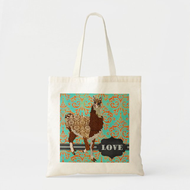 Sac de damassé d'amour de lama (Devant)