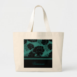 Sac de décadence florale grungy, Turquoise
