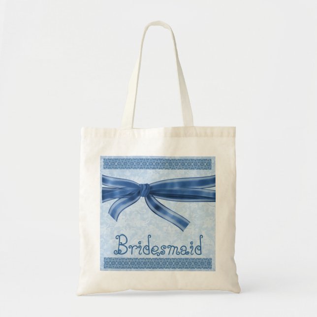 Sac de demoiselle d'honneur - arc rayé bleu (Devant)
