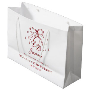Sac de dés de casino Bow personnalisé Nom Vegas fê