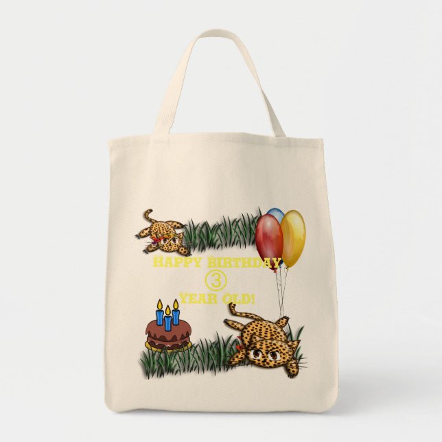 Sac de fête ultra mignon safari léopard de 3 ans (Devant)