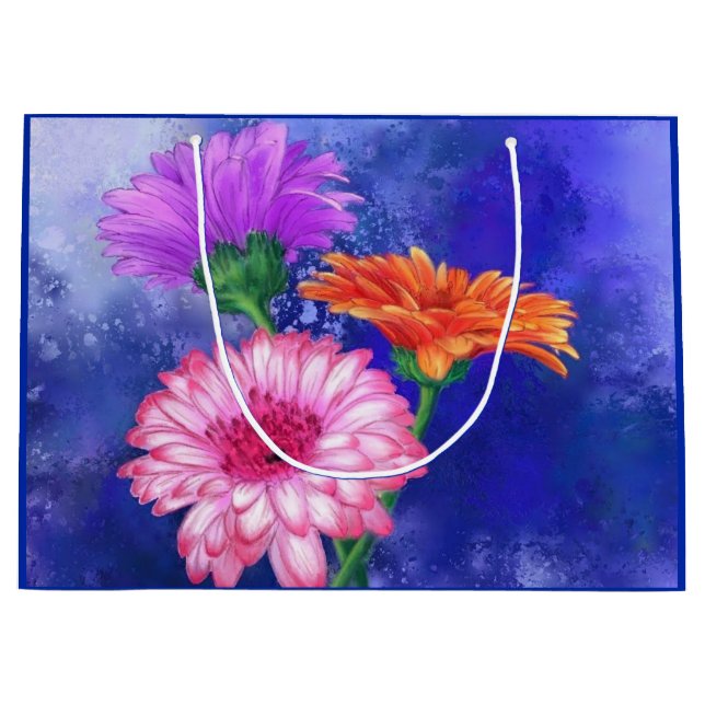 Sac de fleurs Gerber trois couleurs (Devant)
