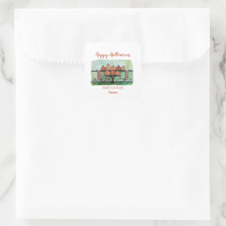 Sac de friandises d'Halloween, étiquette de cadeau
